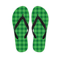 Shamrock Green Plaid Pattern Print Flip Flops