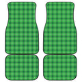 Shamrock Green Plaid Pattern Print Front and Back Car Floor Mats