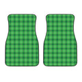 Shamrock Green Plaid Pattern Print Front Car Floor Mats