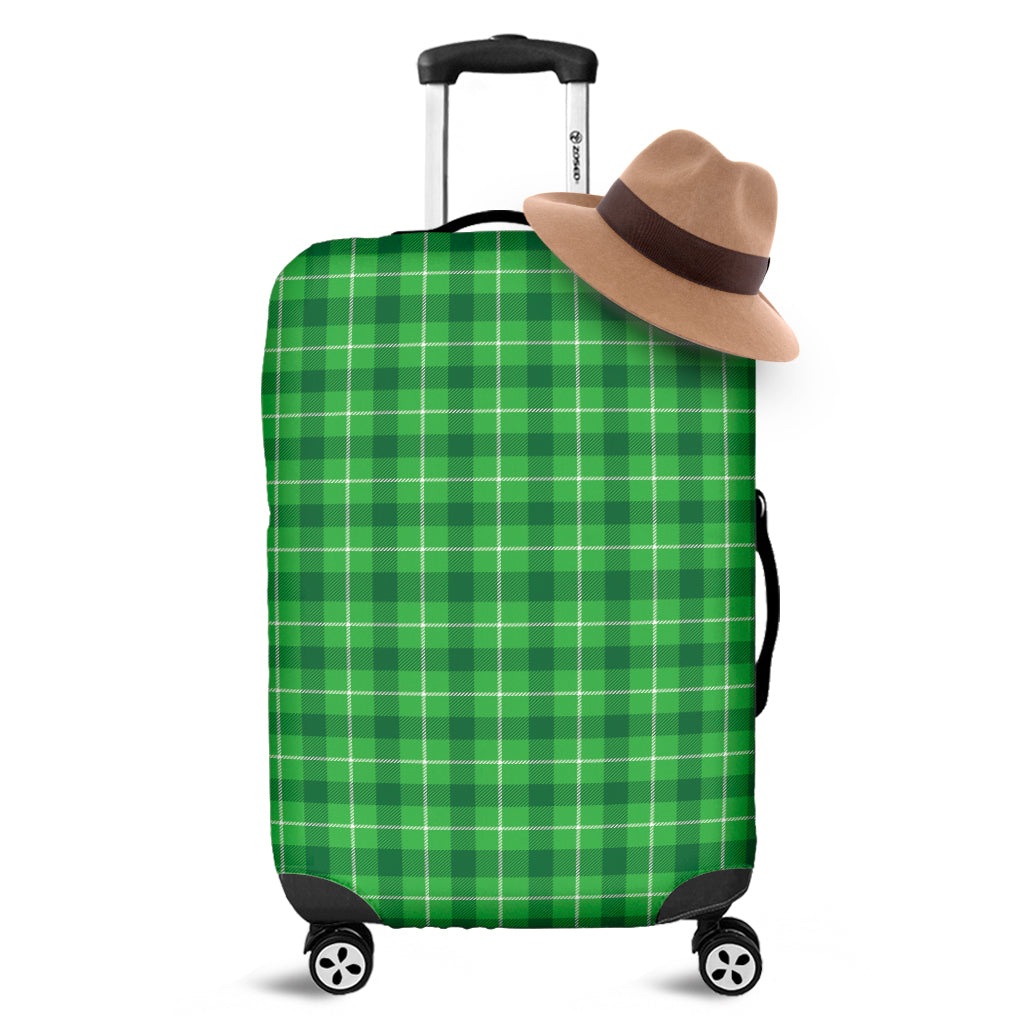 Shamrock Green Plaid Pattern Print Luggage Cover