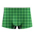 Shamrock Green Plaid Pattern Print Men's Boxer Briefs