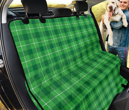 Shamrock Green Plaid Pattern Print Pet Car Back Seat Cover
