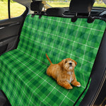 Shamrock Green Plaid Pattern Print Pet Car Back Seat Cover