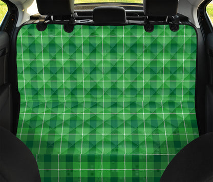 Shamrock Green Plaid Pattern Print Pet Car Back Seat Cover
