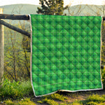 Shamrock Green Plaid Pattern Print Quilt