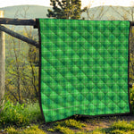 Shamrock Green Plaid Pattern Print Quilt