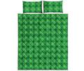 Shamrock Green Plaid Pattern Print Quilt Bed Set