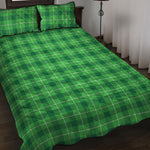 Shamrock Green Plaid Pattern Print Quilt Bed Set