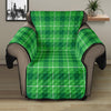 Shamrock Green Plaid Pattern Print Recliner Protector