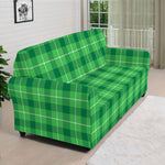 Shamrock Green Plaid Pattern Print Sofa Cover