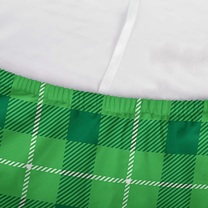 Shamrock Green Plaid Pattern Print Sofa Cover