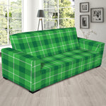 Shamrock Green Plaid Pattern Print Sofa Slipcover