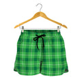 Shamrock Green Plaid Pattern Print Women's Shorts