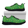 Shamrock Leaf St. Patrick's Day Print Black Running Shoes