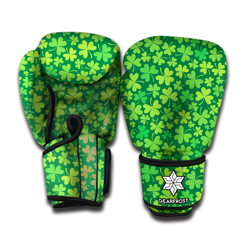 Shamrock Leaf St. Patrick's Day Print Boxing Gloves