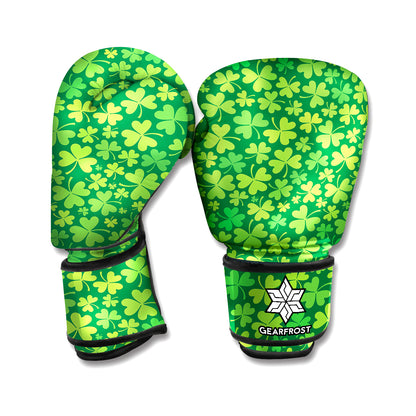 Shamrock Leaf St. Patrick's Day Print Boxing Gloves