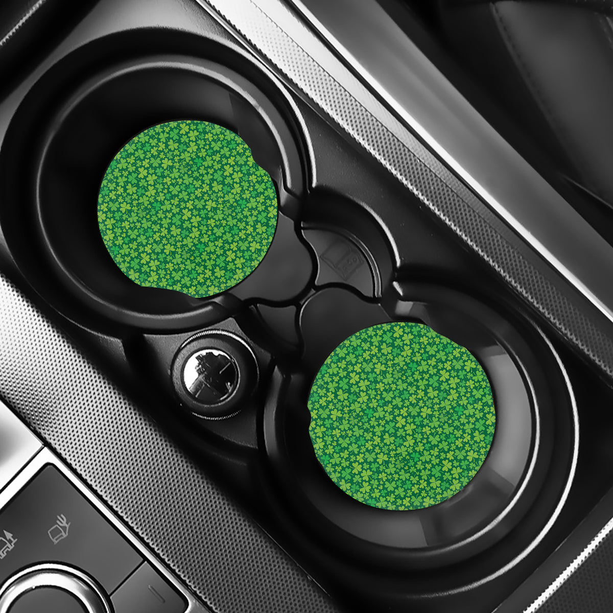 Shamrock Leaf St. Patrick's Day Print Car Coasters