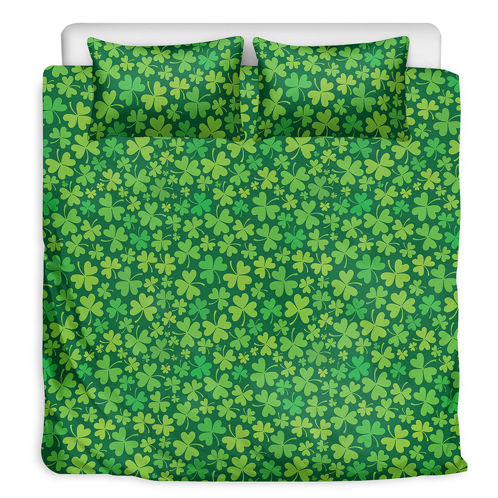 Shamrock Leaf St. Patrick's Day Print Duvet Cover Bedding Set