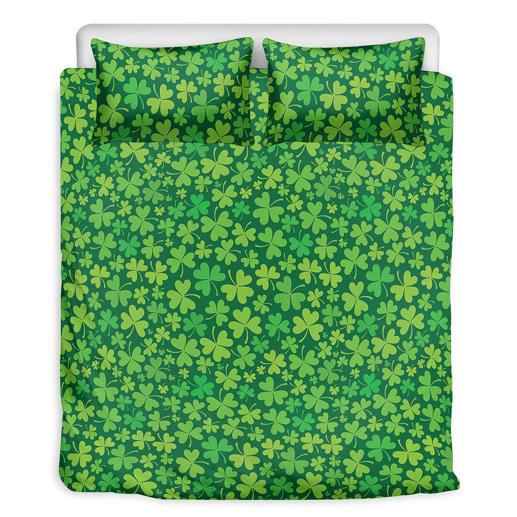 Shamrock Leaf St. Patrick's Day Print Duvet Cover Bedding Set