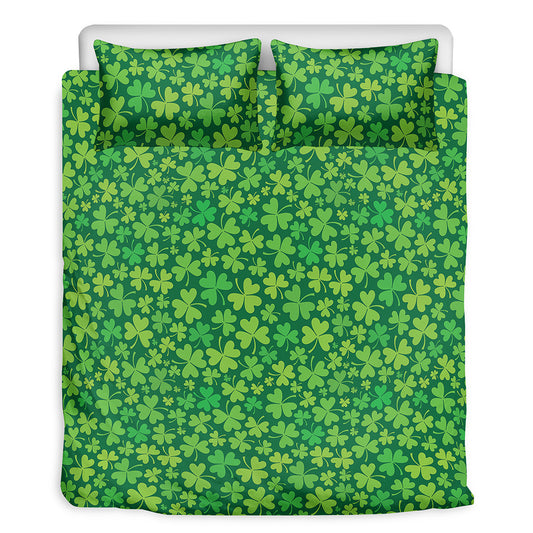 Shamrock Leaf St. Patrick's Day Print Duvet Cover Bedding Set