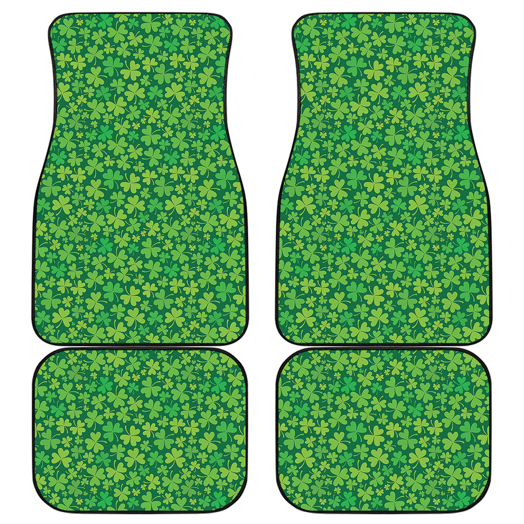 Shamrock Leaf St. Patrick's Day Print Front and Back Car Floor Mats