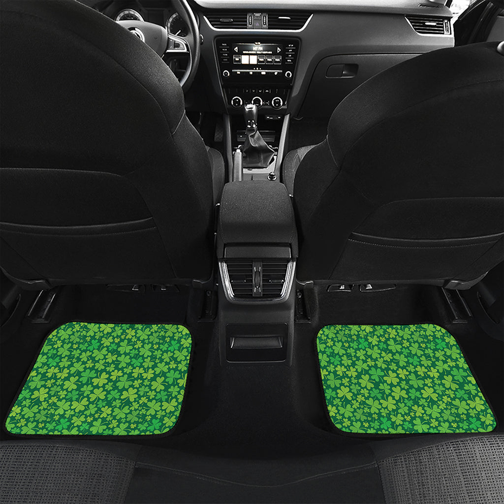 Shamrock Leaf St. Patrick's Day Print Front and Back Car Floor Mats