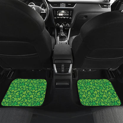 Shamrock Leaf St. Patrick's Day Print Front and Back Car Floor Mats