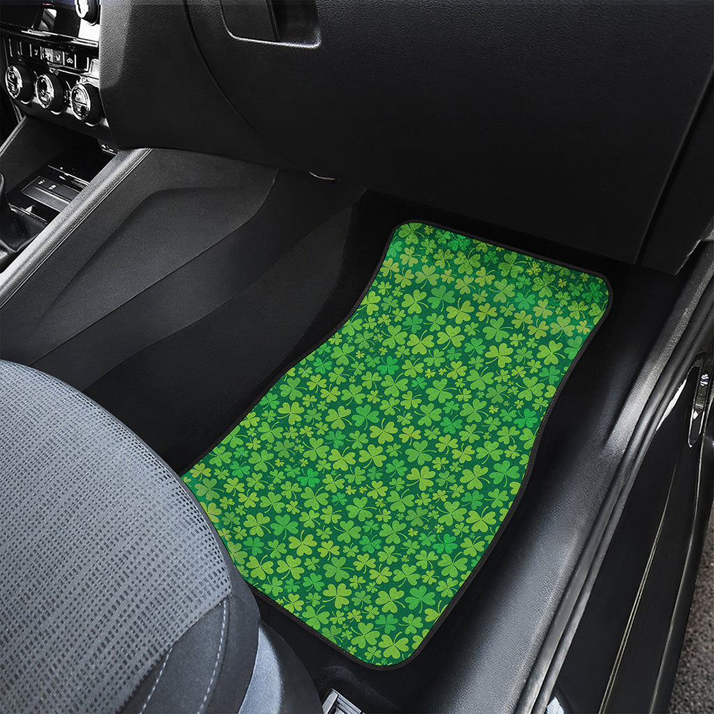 Shamrock Leaf St. Patrick's Day Print Front and Back Car Floor Mats