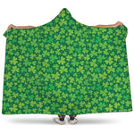 Shamrock Leaf St. Patrick's Day Print Hooded Blanket