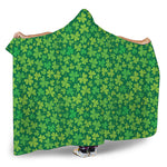 Shamrock Leaf St. Patrick's Day Print Hooded Blanket