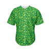 Shamrock Leaf St. Patrick's Day Print Men's Baseball Jersey