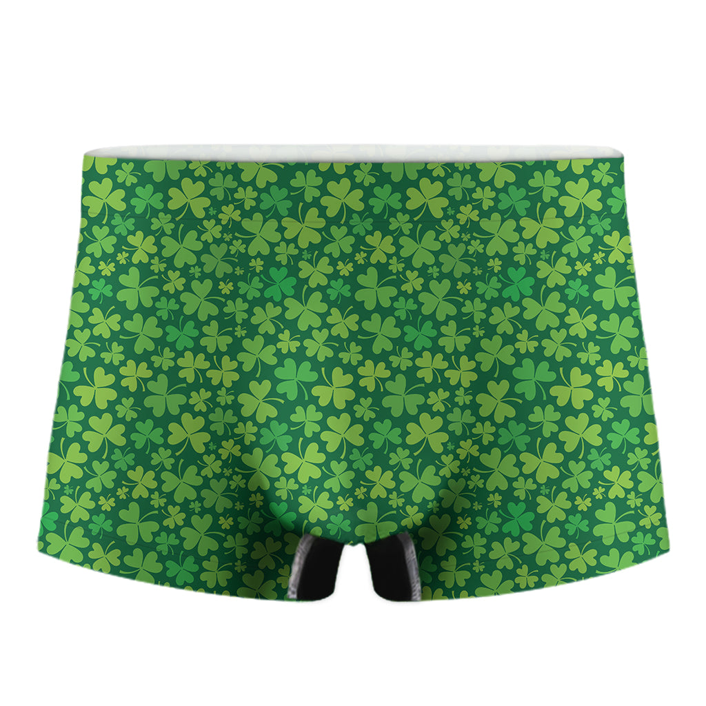 Shamrock Leaf St. Patrick's Day Print Men's Boxer Briefs