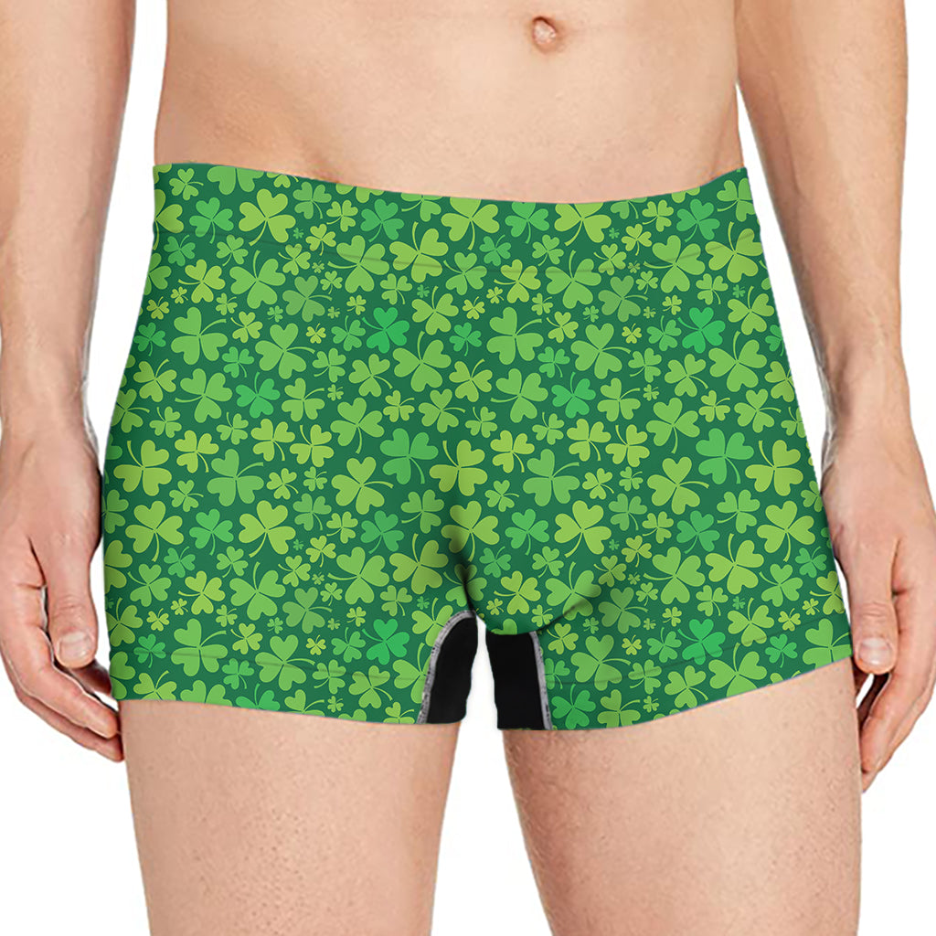 Shamrock Leaf St. Patrick's Day Print Men's Boxer Briefs