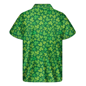 Shamrock Leaf St. Patrick's Day Print Men's Short Sleeve Shirt