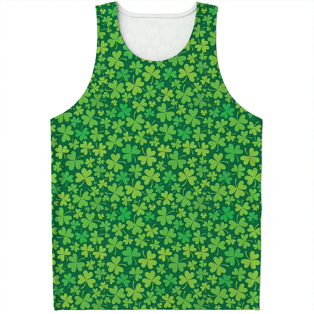 Shamrock Leaf St. Patrick's Day Print Men's Tank Top