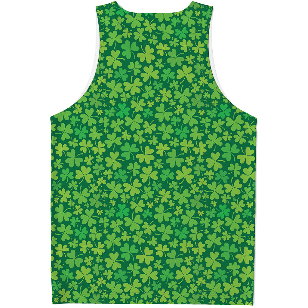 Shamrock Leaf St. Patrick's Day Print Men's Tank Top