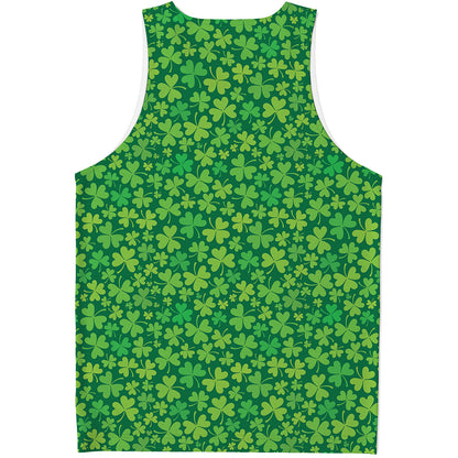 Shamrock Leaf St. Patrick's Day Print Men's Tank Top