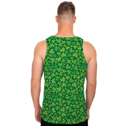 Shamrock Leaf St. Patrick's Day Print Men's Tank Top