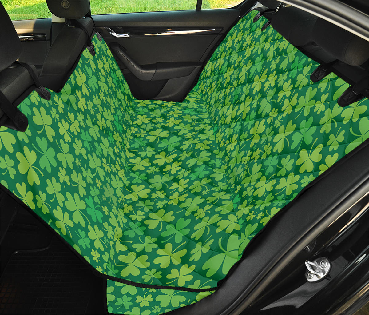 Shamrock Leaf St. Patrick's Day Print Pet Car Back Seat Cover