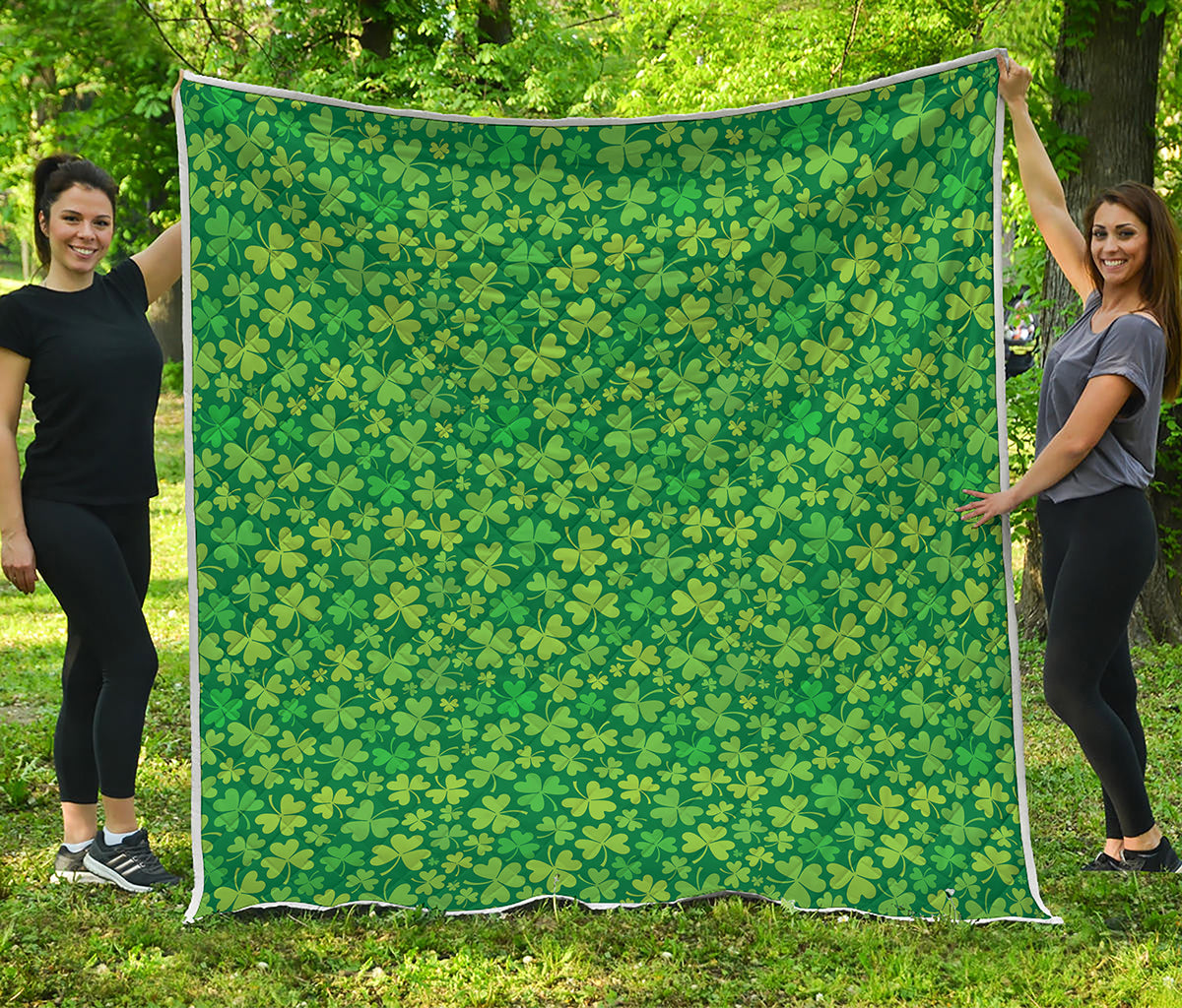 Shamrock Leaf St. Patrick's Day Print Quilt