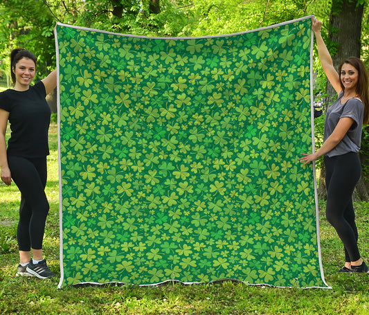 Shamrock Leaf St. Patrick's Day Print Quilt