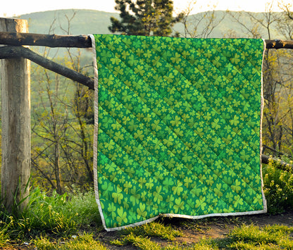 Shamrock Leaf St. Patrick's Day Print Quilt