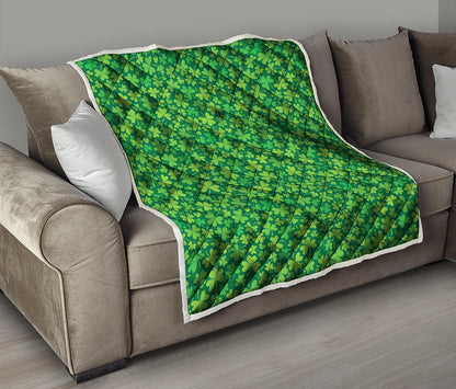 Shamrock Leaf St. Patrick's Day Print Quilt