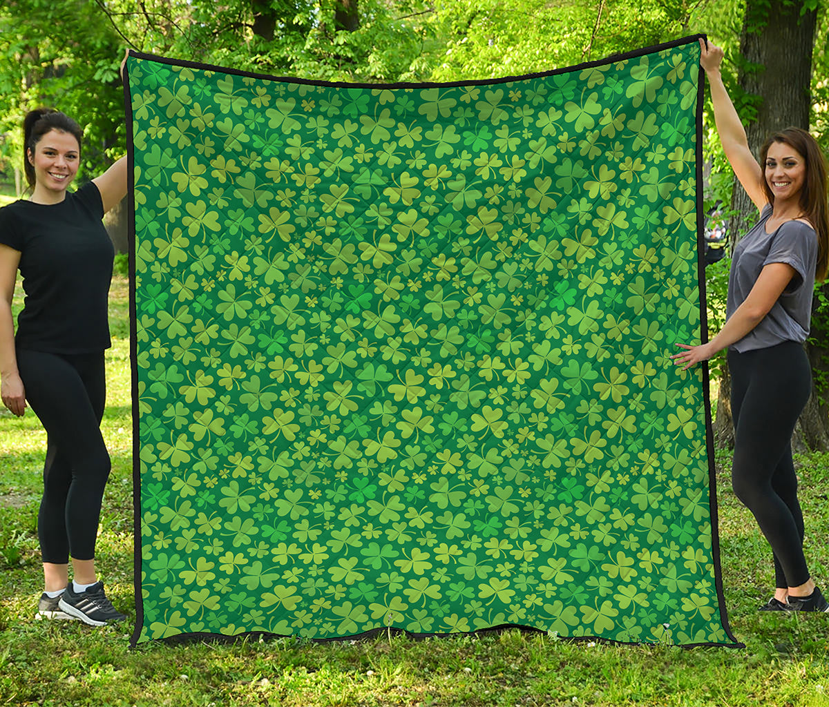 Shamrock Leaf St. Patrick's Day Print Quilt