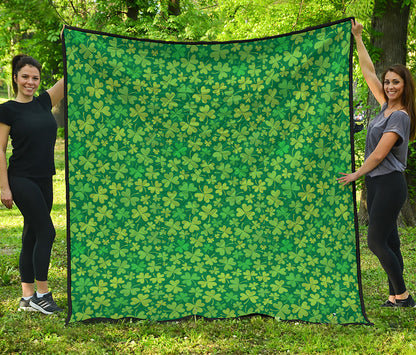 Shamrock Leaf St. Patrick's Day Print Quilt