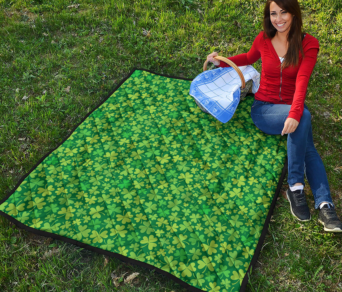 Shamrock Leaf St. Patrick's Day Print Quilt