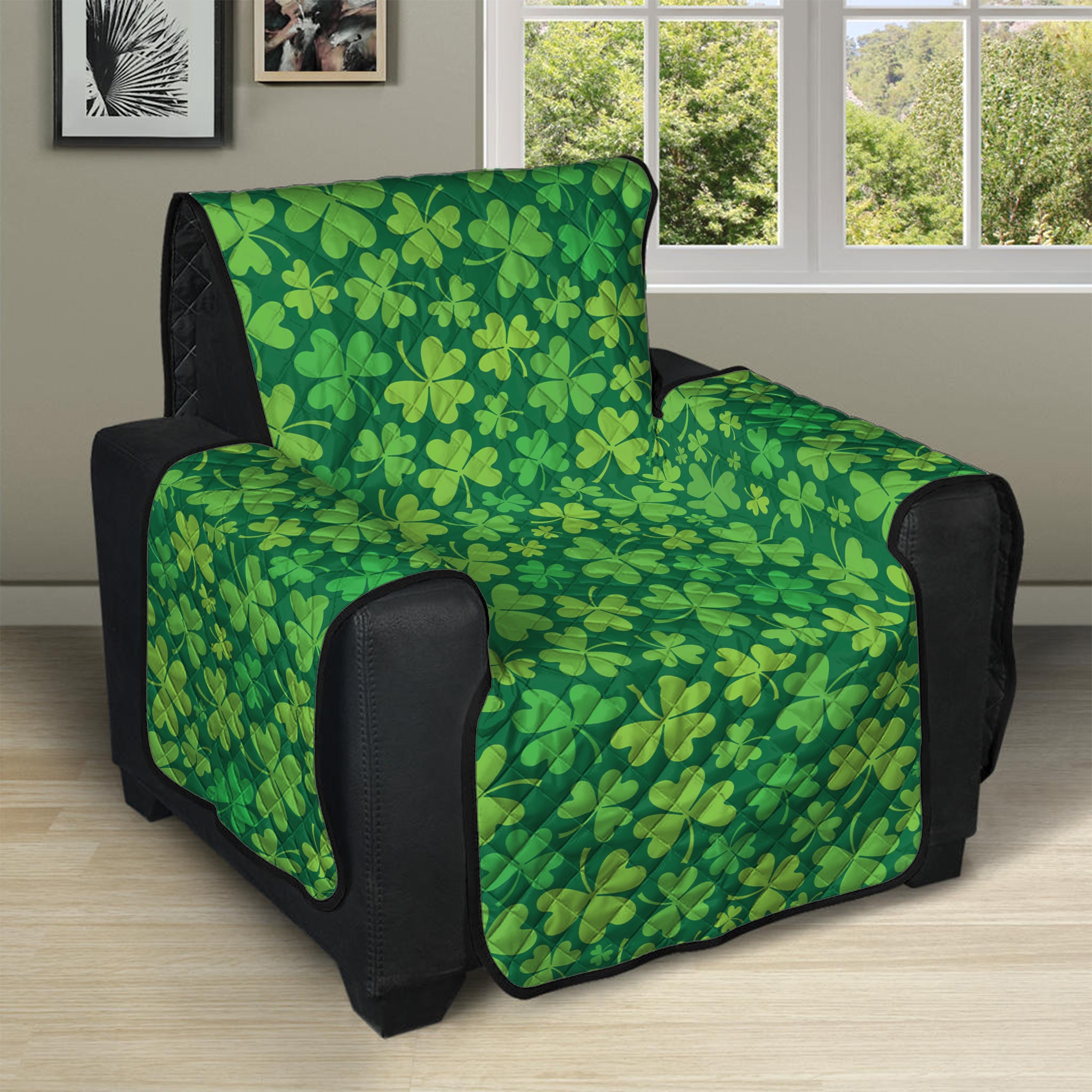 Shamrock Leaf St. Patrick's Day Print Recliner Protector