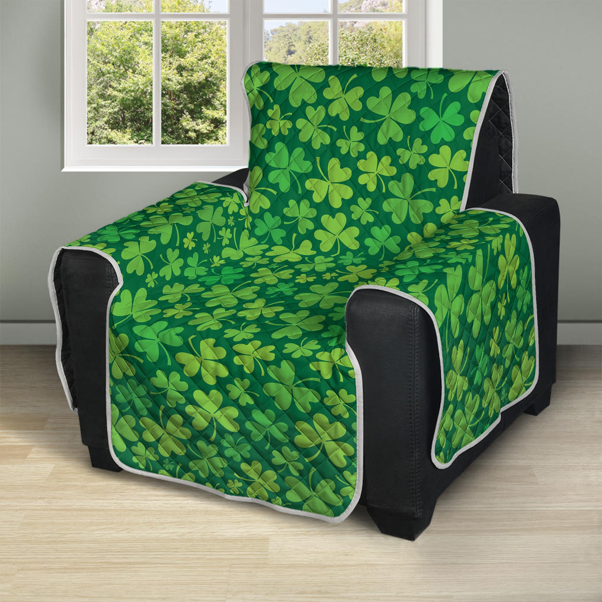 Shamrock Leaf St. Patrick's Day Print Recliner Protector