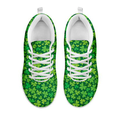 Shamrock Leaf St. Patrick's Day Print White Sneakers