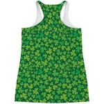 Shamrock Leaf St. Patrick's Day Print Women's Racerback Tank Top